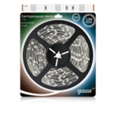 Светодиодная лента RGB 5050/30-SMD 7.2W  12V DC (блистер 5м) GAUSS EB312000407