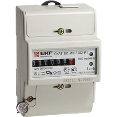 Счетчик электрической энергии СКАТ 101М/1-3 Ш2 Р1 5(60)A EKF электромеханический однофазный