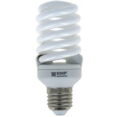 Лампа 20W энергосберегающая FS-спираль  2700K E14 10000h EKF Simple FS-T2-20-827-E14