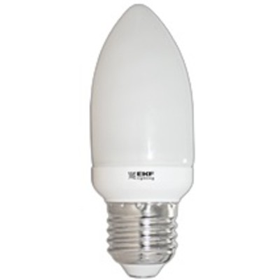 Лампа 9W энергосберегающая LB-cвеча 9W 4000K Е27 10000h EKF LB-T2-9-840-E27