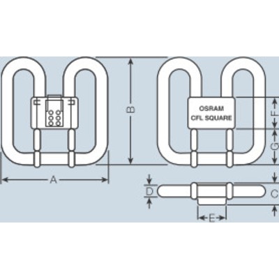 Лампа 28W CFL SQUARE 28 W/827 4-PIN  с 4-мя штырьками  OSRAM