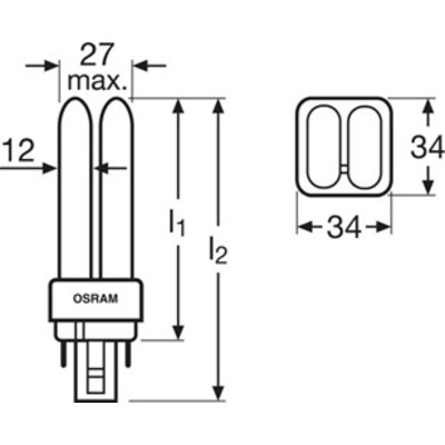 Лампа 18W Biax™ D/E LongLast™ 4-pin, Требуется внешний стартер F18DBX/SPX27/827/4P GE
