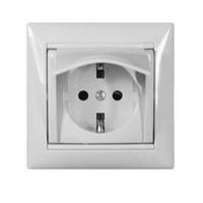 РОЗЕТКА - VALENA - 2К+3 - С ОТКИДНОЙ КРЫШКОЙ - НА ВИНТАХ - 10/16 А - 230/250 В~ - БЕЛЫЙ LEGRAND 
