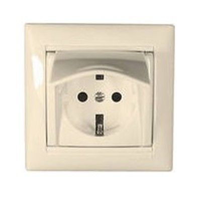 РОЗЕТКА - VALENA - 2К+3 - С ОТКИДНОЙ КРЫШКОЙ - НА ВИНТАХ - 10/16 А - 230/250 В~ - СЛОНОВАЯ КОСТЬ LEGRAND 