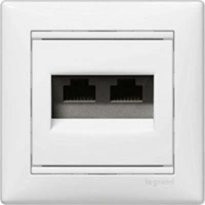 ИНФОРМАЦИОННАЯ РОЗЕТКА - VALENA - RJ 45 - КАТЕГОРИЯ 6 - UTP - 2 ВЫХОДА - НА ЗАХВАТАХ - БЕЛЫЙ LEGRAND 