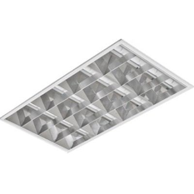 Светильник ЛВО10-2х18-021 Rastr IP20, V-обр. зерк. растр, ЭмПРА, АСТЗ